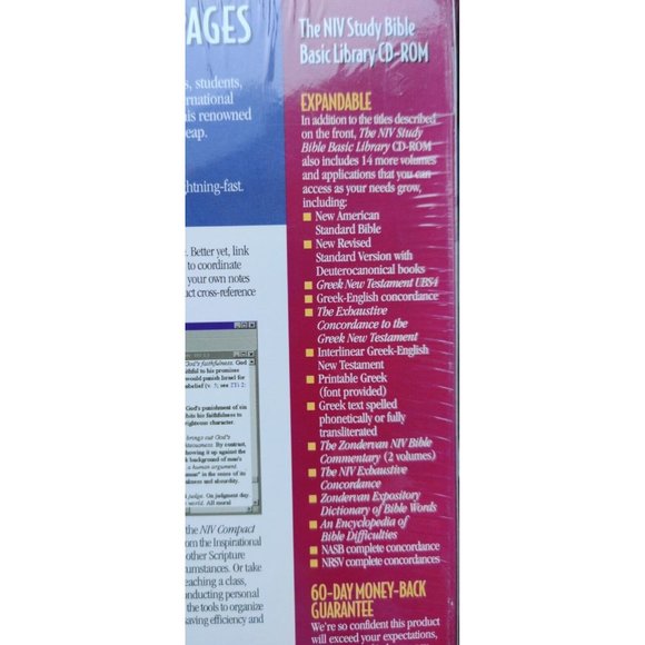 NIV STUDY BIBLE BASIC LIBRARY FOR WINDOWS NOS Brand New - Picture 10 of 11